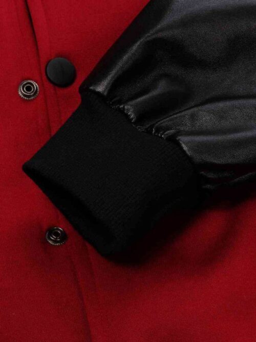Men’s Varsity Jacket | Wine Red Woolen Fabric
