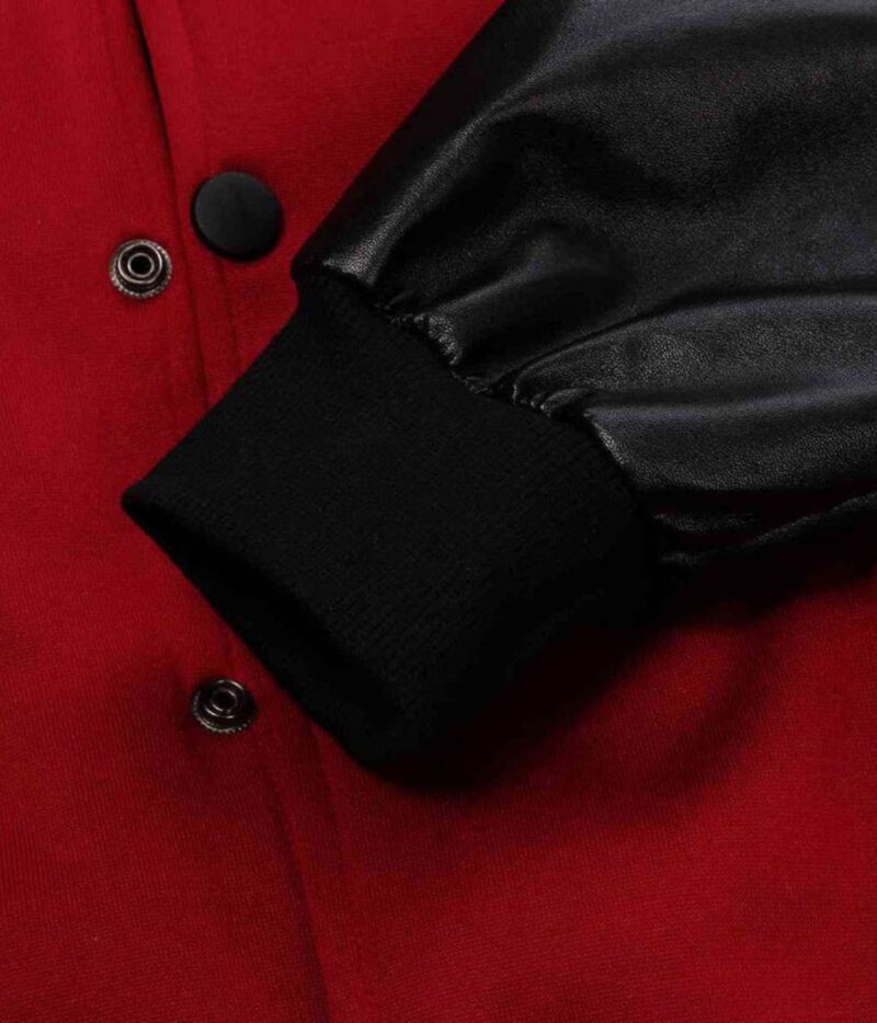 Men’s Varsity Jacket | Wine Red Woolen Fabric