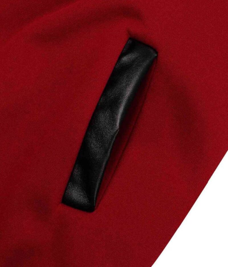 Men’s Varsity Jacket | Wine Red Woolen Fabric