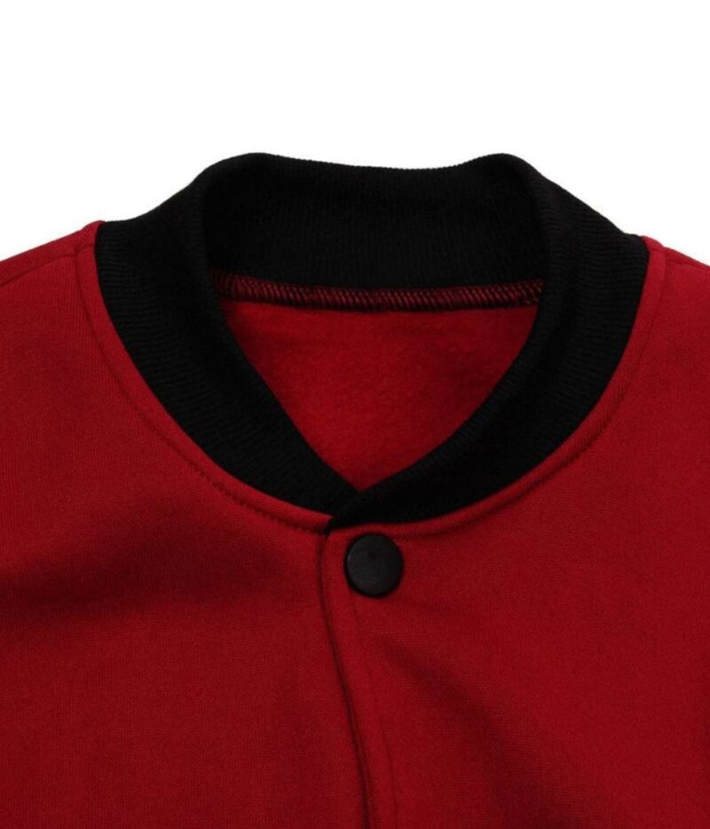 Men’s Varsity Jacket | Wine Red Woolen Fabric