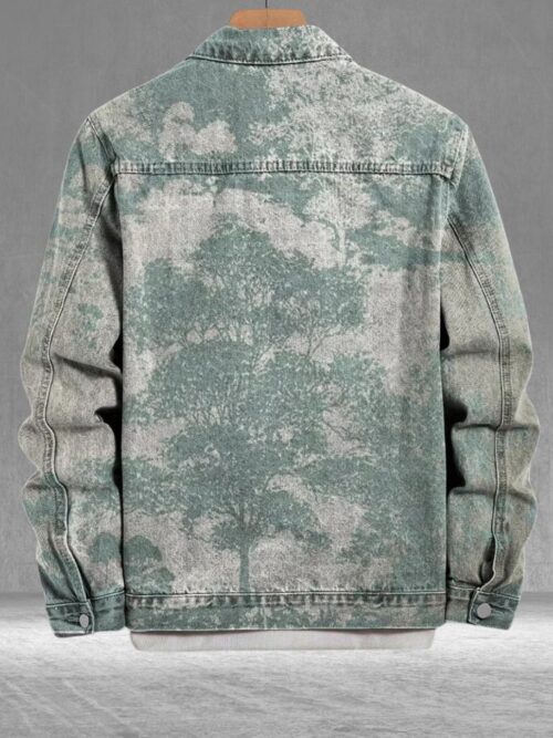 Ladies & Men’s Retro Denim Jacket | Light Green Art Print