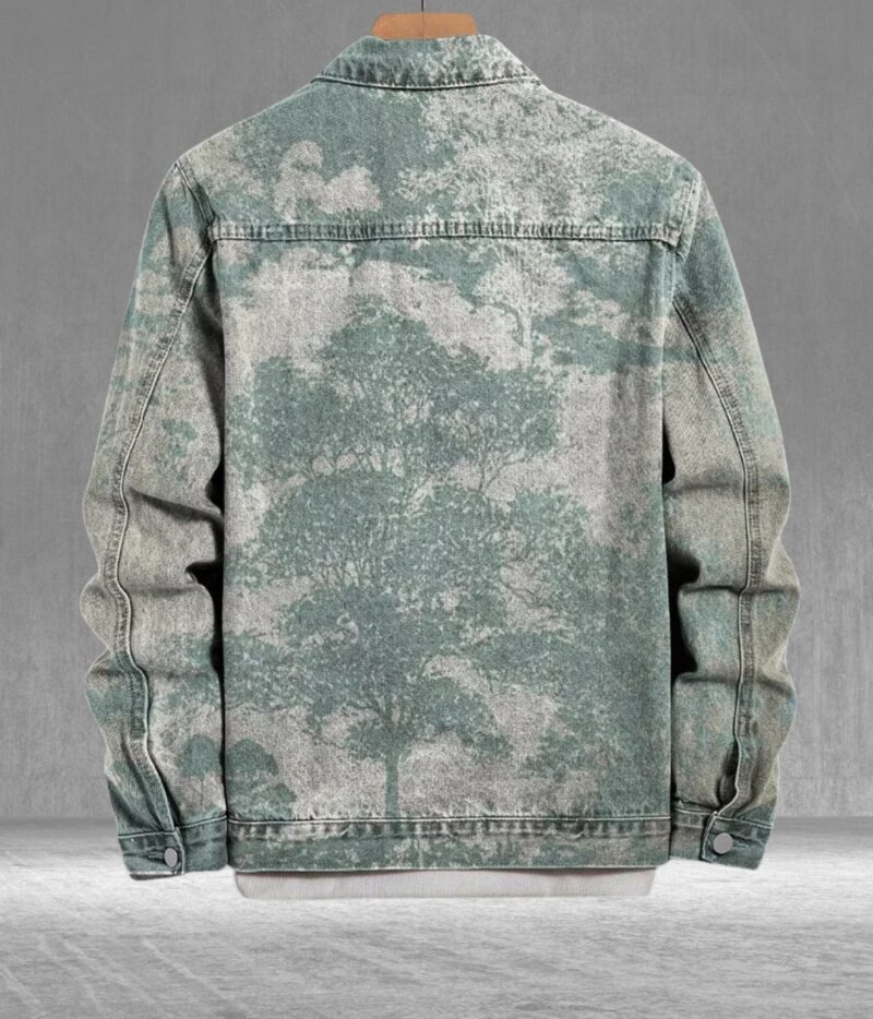 Ladies & Men’s Retro Denim Jacket | Light Green Art Print